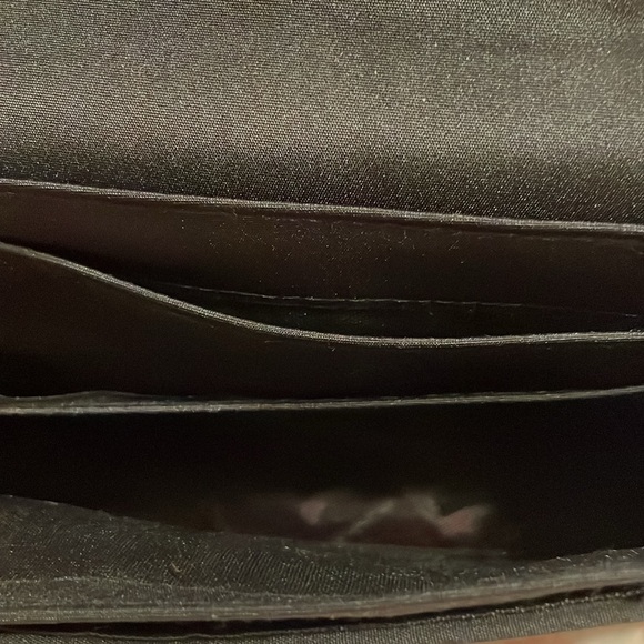 Wallet- black basket weave-snap closure w/2 snaps (small tear inside) - Picture 5 of 8